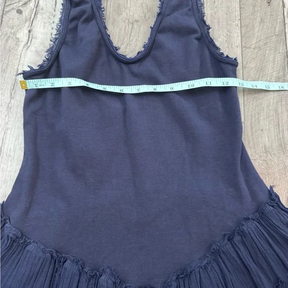 Free People Izi Drop-Waist Mini Dress Color: Eclipse Navy Blue Medium - Picture 8 of 9